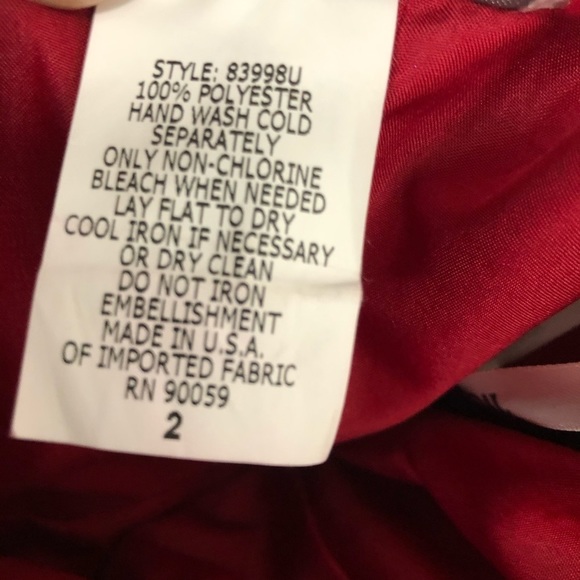 DAVIDS BRIDAL Strapless Red Evening Gown Bustier Sweetheart Neck Mini Dress Sz 2 - Picture 7 of 12